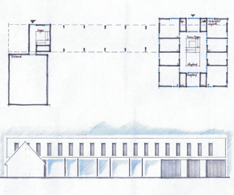 Entwurf Grundriss - Ansicht